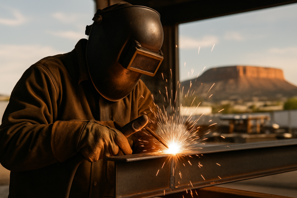 HDC welder with safety gear
